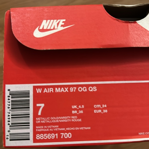 NIKE WOMEN’S AIR MAX 97 OG GOLD BULLETS - Picture 5 of 5